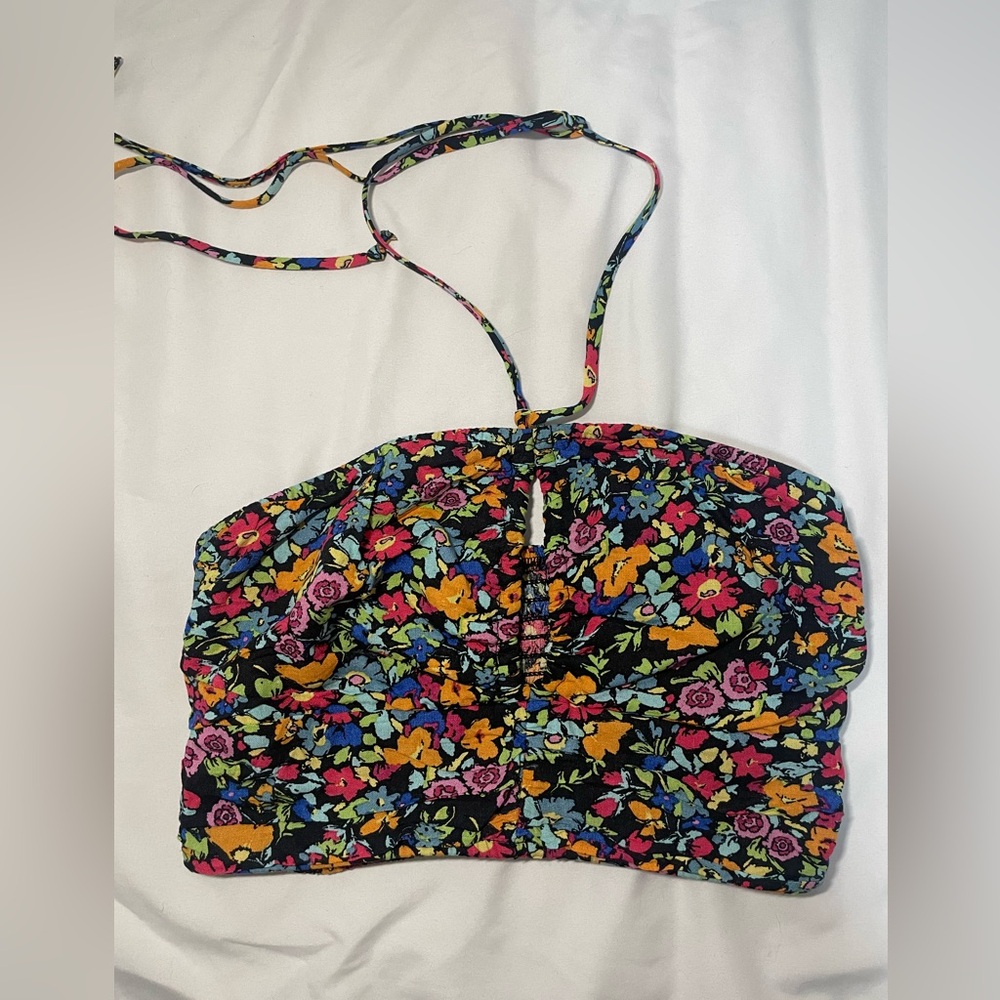 Wild fable halter floral top, crop top, tube top